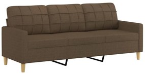 348624 vidaXL Canapea cu 3 locuri, maro, 180 cm, material textil
