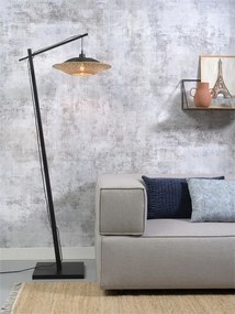 Lampadar din bambus KALIMANTAN orizontal S negru, 44cm