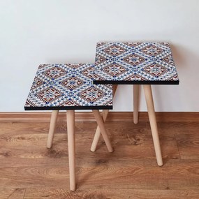 Set 2 Masute Auxiliare 2SHP32, MDF, Albastru