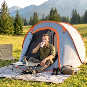 Outsunny Cort de Camping Pop-Up Impermeabil cu Geantă de Transport Gri | Aosom Romania