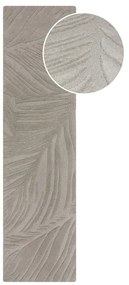 Covor gri deschis tip traversă din lână 60x230 cm Lino Leaf – Flair Rugs