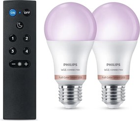 Set de 2 becuri LED RGB reglabile Philips SMART A60 E27/8,5W/230V 2200-6500K + telecomandă inclusă