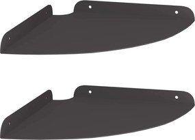 vidaXL Raft Suspendat pentru Colț cu raft 2 pcs Negru 24 x 24 x 2 cm