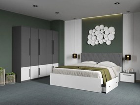 Set mobila dormitor 4 piese Gri/Alb Shape C10