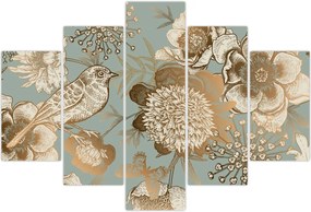 Tablou - Flori aurii (150x105 cm)