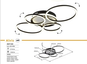 Lustra aplicata tavan design circular LED Alvis