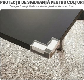 HOMCOM Masă de Grădină Extensibilă pentru 4-6 Persoane cu Picioare din Oțel, 160x70x75 cm, Negru | Aosom Romania