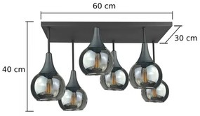 Lustră aplicată SOMA 6xE27/60W/230V negru/negru fumuriu