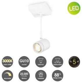 Spot LED dimabil MANU 1xGU10/5,8W/230V alb