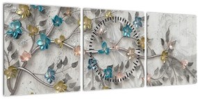 Tablou - Pe creangă - abstract (cu ceas) (90x30 cm)