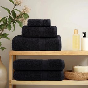 vidaXL Prosoape de baie 2 pcs Negru 15 x 21 cm Bumbac
