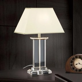Veioza, lampa de masa design LUX VERONIQUE, auriu/ abajur crem