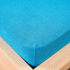 Cearșaf pat 4Home, din frotir, albastru, 160 x 200 cm, 160 x 200 cm