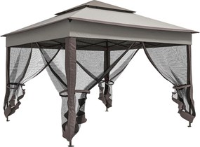 Outsunny pavilion pliabil cu pereți laterali, gri, 3,25 x 3,25 x 2,7 m | Aosom Romania