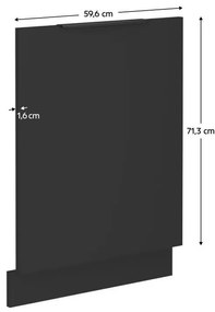 Ușă pentru mașina de spălat încorporată Sobera ZM 713x596 (negru) . 1097025
