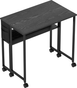 HOMCOM Birou Pliant 80cm Depozitare Negru | Aosom Romania
