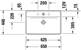 Lavoar baie pe blat Duravit D-Neo 65x44 cm