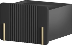 Noptieră Malmi 45 cm cu sertar - negru mat / auriu