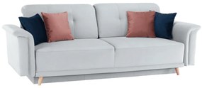 Canapea tesatura Ariana 238 cm gri deschis si roz si albastru inchis