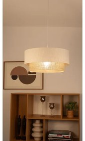 Pendul NATIA pe cablu, 1xE27/60W/230V, Ø 45 cm, alb/maro