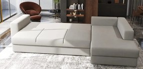 Colțar extensibil dumonde cu ladă de depozitare si sezut confortabil din spuma high-density, Gloria Enjoy Beige II 320x183 cm