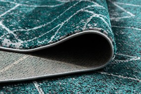 Covor DE LUXE modern 626 geometric, caro - structural gri / verde