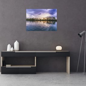Tablou pe sticlă cu lac (70x50 cm)