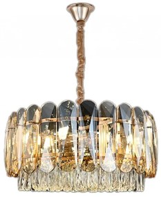 Candelabru Cristal, Elit's EsnH98047-400, 5 X E27, Auriu, 40 cm