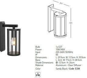 Aplica de perete iluminat exterior decorativ IP65 Mary