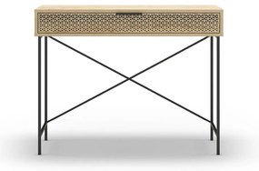 Masă consolă în culoare naturală cu aspect de lemn de stejar 35.5x110 cm Ecrin – Marckeric