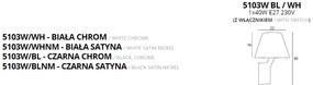 Aplica de perete moderna Orlando crom/ alb 5103W/WH MX