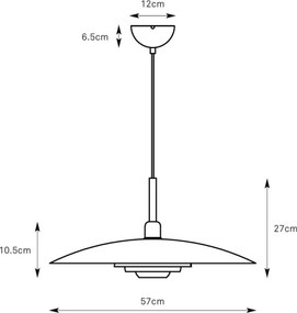 Markslöjd 108876 - Lustru suspendat pe cablu PINY 1xE27/60W/230V Ø 57 cm alb
