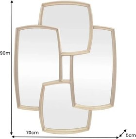 Oglinda perete design geometric QUADRA 90cm auriu