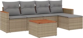 vidaXL Set canapele de grădină cu perne, 6 piese, bej, poliratan