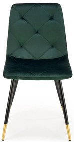 Scaun de sufragerie Kallan (verde închis + negru + auriu). 1039672