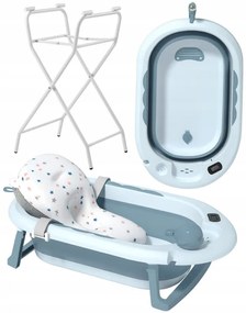 Cada de baie pliabilă pentru copii VAIANA PREMIUM cu pernă și suport - mai multe culori Violet