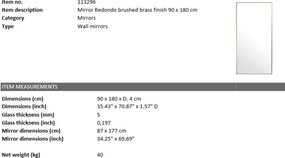 Oglinda decorativa design LUX Redondo 90x180cm 113296 HZ