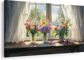 Tablou - Buchet la fereastră (90x60 cm)