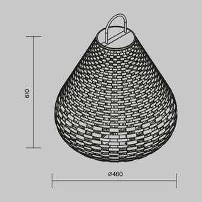 Lampa portabila cu baterii, iluminat decorativ exterior Plet 48cm