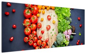 Tablou - Masa plină cu legume (120x50 cm)