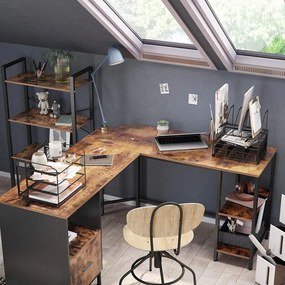 Birou de Studiu, Maro Rustic / Negru, LWD75X-2