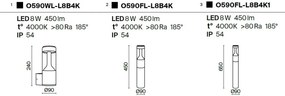 Stalp LED mic pentru iluminat exterior IP54 Koln negru, H-45cm