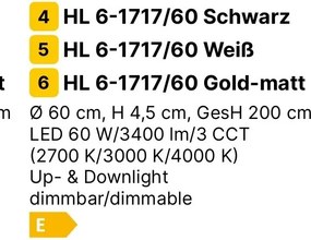 Lustra LED circulara iluminat sus si jos KOLK alb 60cm