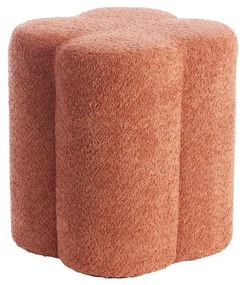 Taburet portocaliu cu tapițerie din stofă bouclé Nalani – Light &amp; Living