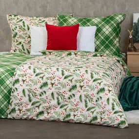 Lenjerie de pat din bumbac 4Home Scotch verde ,140 x 220 cm, 70 x 90 cm, 140 x 220 cm, 70 x 90 cm