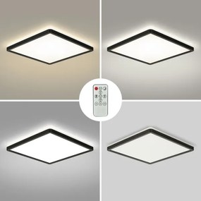 Brilagi - Plafonieră LED dimabilă ULTRA SLIM LED/18W/230V 30x30 cm neagră + telecomandă