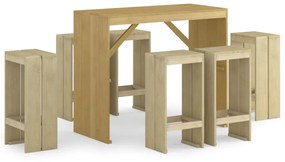 Set mobilier de bar de gradina, 7 piese, lemn de pin tratat 7