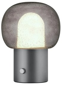 Veioză gri antracit LED din aluminiu cu abajur din sticlă (înălțime 32 cm) Iris – Blomus