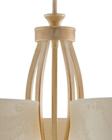 Brilagi - Lustru pe tijă SAPHIRE 5xE27/15W/230V diam. 66 cm crem/auriu/patină