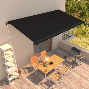 Copertina retractabila manual, antracit, 600 x 300 cm